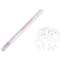 Canon à confettis de papillons blancs de 80 cm