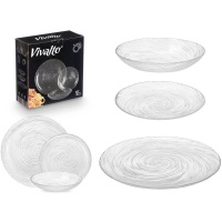 Service de vaisselle en verre transparent - 12 pièces
