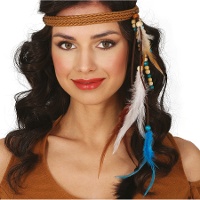 Bandeau à plumes style amérindien pour adulte