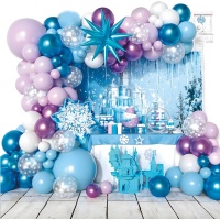 Kit de ballons princesse de glace bleus et violets - 100 pièces