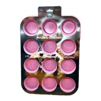 Moule à cupcakes en métal de 35 x 26,5 cm - Azucren - 12 cavités