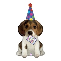 Ballon de chiot Joyeux Anniversaire de 104 cm - Grabo