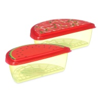 Boîte alimentaire de 1200 ml en plastique, fraise ou pastèque