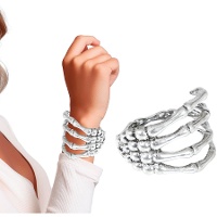 Bracelet de main de squelette argenté