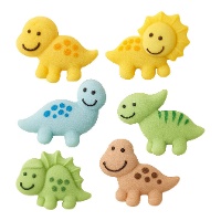 Figurines dinosaures en sucre de 35 gr - Carmencita - 6 unités