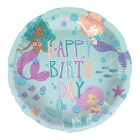 Globe de sirènes de bon anniversaire de 45 cm