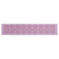 Moule rectangulaire en silicone avec frise florale de 39,5 x 8 cm - Artis decor