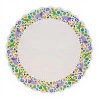 Napperons motif dinosaures Ø 30 cm - 10 unités