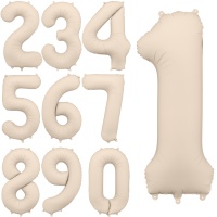Ballon chiffre en gris clair chaud de 86 cm - PartyDeco - 1 unité