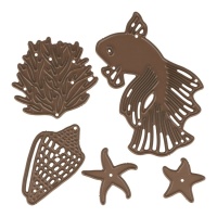 Ensemble de matrices d'étoiles de mer et d'éléments marins - Artemio - 5 pièces