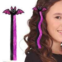 Mèche de cheveux de chauve-souris lilas et noir