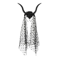 Bandeau avec cornes et voile noir