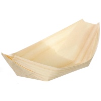 Plateaux ovales en bois de 11,5 x 6,5 cm - 24 unités