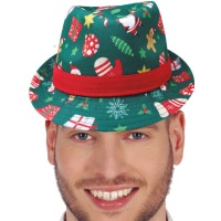 Chapeau de gangster vert de Noël