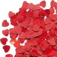 Confettis de coeurs rouges brillants de 20 g