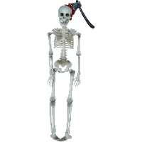 Pendentif squelette avec hache de 40 cm