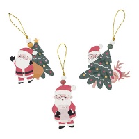 Pendentif Père Noël en bois - 1 unité