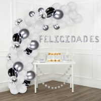 Set de voeux en ballons argentés - Monkey Business - 50 pcs.