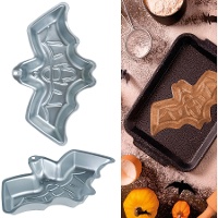 Moule à gâteau en forme de chauve-souris en métal de 32 x 19 cm