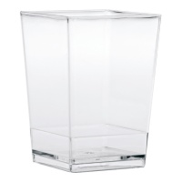 Gobelets de 175 ml en plastique transparent forme carrée classique - Dekora - 100 unités