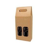 Boîte en carton avec 2 fenêtres pour 2 bouteilles - 1 pc.