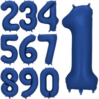 Ballon en forme de chiffre bleu marine foncé de 86 cm - PartyDeco - 1 unité