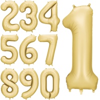 Ballon chiffre doré de 86 cm - PartyDeco - 1 unité