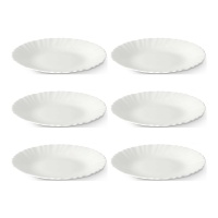 Assiette de 19 cm en opale blanc - 6 unités