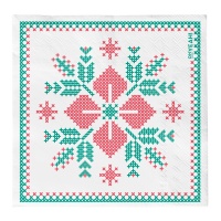 Serviettes nordiques blanches de 12,5 cm - 30 unités