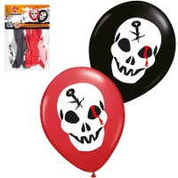 Ballons en latex à tête de mort sanglante - 6 unités
