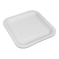 Assiettes carrées en carton blanc de 23 cm - 50 unités
