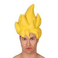 Perruque en latex de guerrier jaune