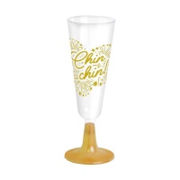 Coupe de 550 ml en plastique doré cava - 4 unités