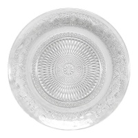 Plat de 25 cm en verre gravé transparent