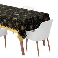 Nappe de Nouvel An noire avec éclats dorés de 1,4 x 2,2 m - 1 unité