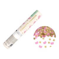 Canon à confettis de Chats Roses et étoiles de 20 cm