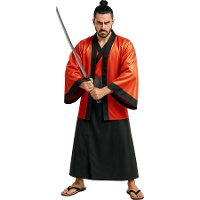 Costume de samouraï rouge pour homme