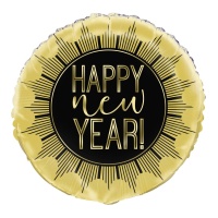 Ballon rond de Bonne Année doré de 46 cm - Grabo