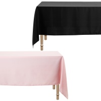 Nappe de 3,00 x 1,80 m en tissu noir ou rose - 1 unité