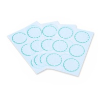 Étiquettes adhésives aigue-marine - 4 feuilles