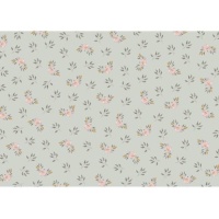 Toile pour reliure vert menthe avec fleurs de 32 x 45 cm - Artis decor