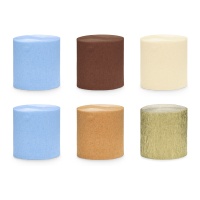 Papier crépon en teintes naturelles de 10 m - 6 unités