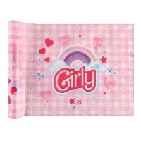 Chemin de table girly rose de 30 cm - 5 m