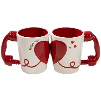 Lot de 2 mugs 490 ml - anse en forme de combiné téléphonique