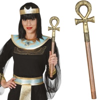 Sceptre égyptien avec croix Ankh de 50 cm