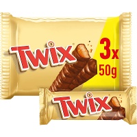 Twix de chocolat au lait et caramel de 50 gr - 3 unités