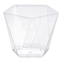 Petits verres de 120 ml en plastique transparent en forme de pentagone - Dekora - 100 unités