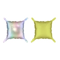 Ballon pour panneau décoratif de 35 x 35 cm iridescent et jaune - 4 unités