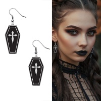 Boucles d'oreilles cercueil noires - 1 paire