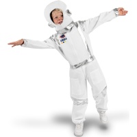 Déguisement d'astronaute blanc et argent pour enfants de 5 à 8 ans